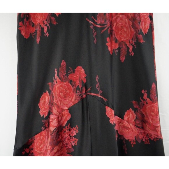 Vintage Express Silk Midi/Maxi Skirt Sz Small Y2K Dark Floral Whimsigoth - Picture 7 of 11